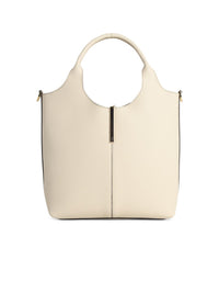 Tod's Small 'Shopping Tote' Cream Leather Bag Women