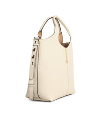 Tod's Small 'Shopping Tote' Cream Leather Bag Women