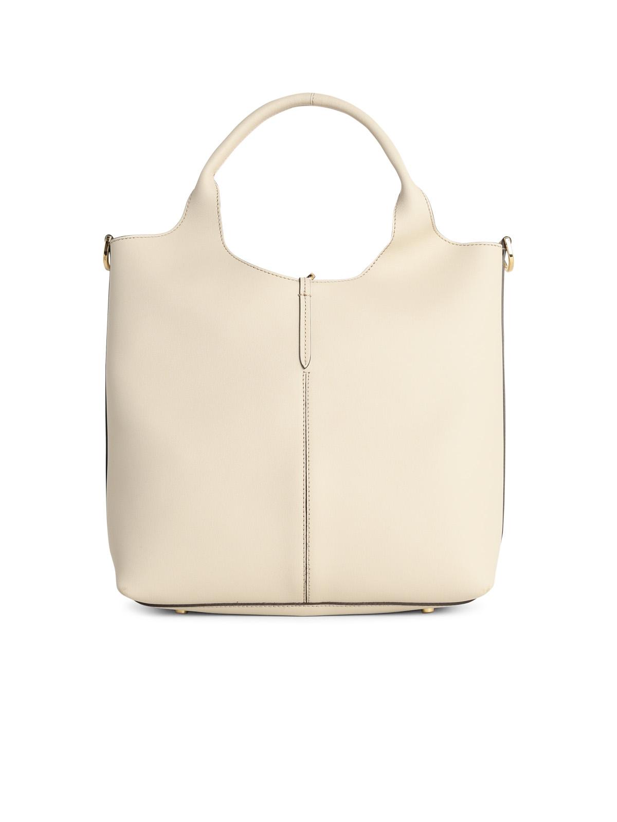 Tod's Small 'Shopping Tote' Cream Leather Bag Women