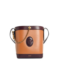 VERSACE Versace 'Pivot' Small Brown Leather Bucket Bag Women