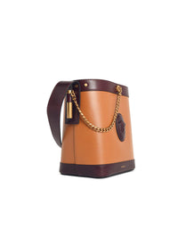 VERSACE Versace 'Pivot' Small Brown Leather Bucket Bag Women