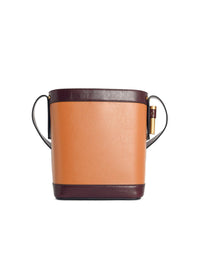 VERSACE Versace 'Pivot' Small Brown Leather Bucket Bag Women