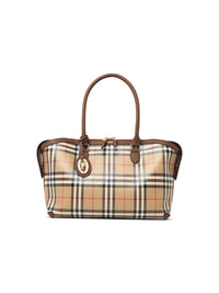 Burberry Small 'Tote Vintage' Beige Cotton Zippered Bag Women