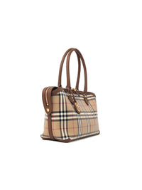 Burberry Small 'Tote Vintage' Beige Cotton Zippered Bag Women