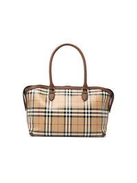 Burberry Small 'Tote Vintage' Beige Cotton Zippered Bag Women