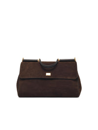 DOLCE & GABBANA Dolce & Gabbana Dark Brown Suede 'My Sicily' Maxi Bag Women