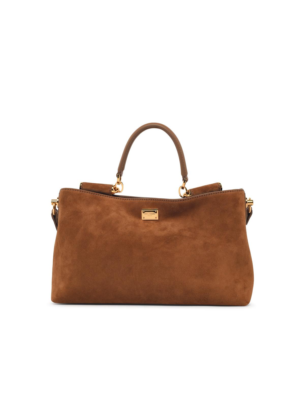 Dolce & Gabbana Medium 'Vittoria' Brown Suede Handbag Women