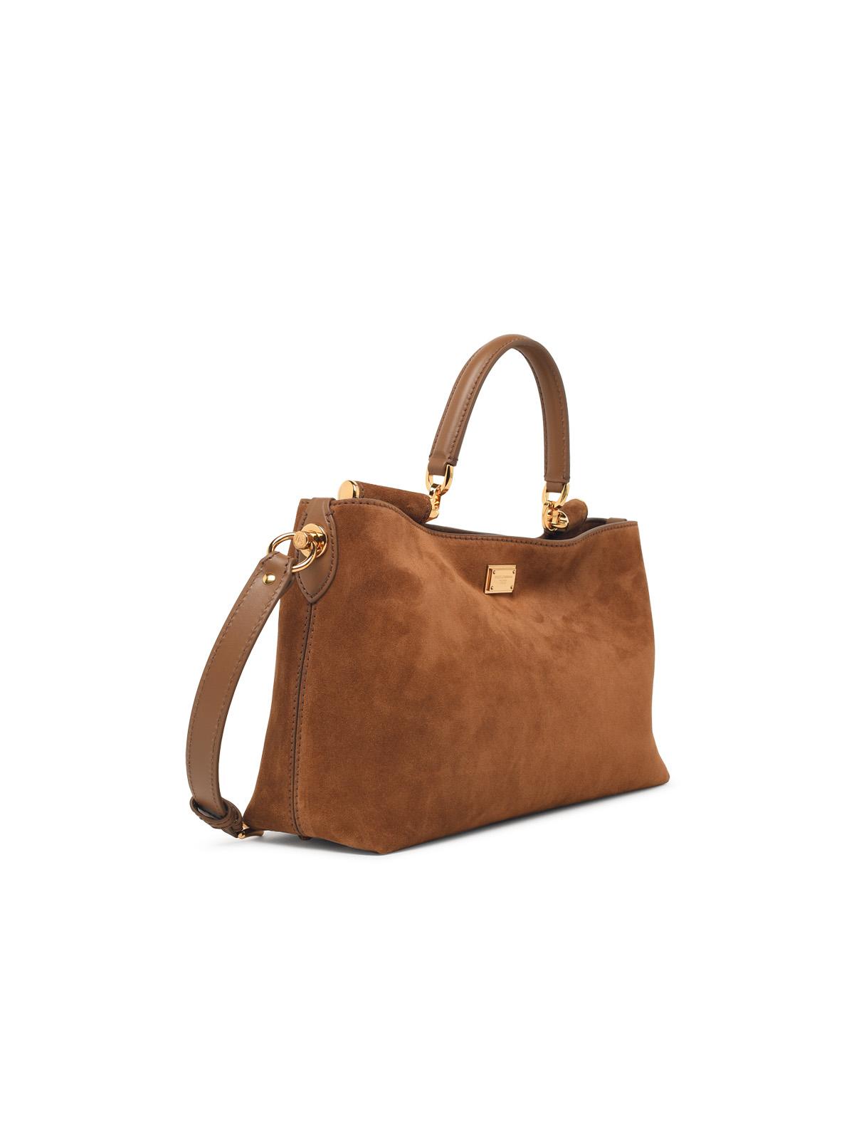 Dolce & Gabbana Medium 'Vittoria' Brown Suede Handbag Women