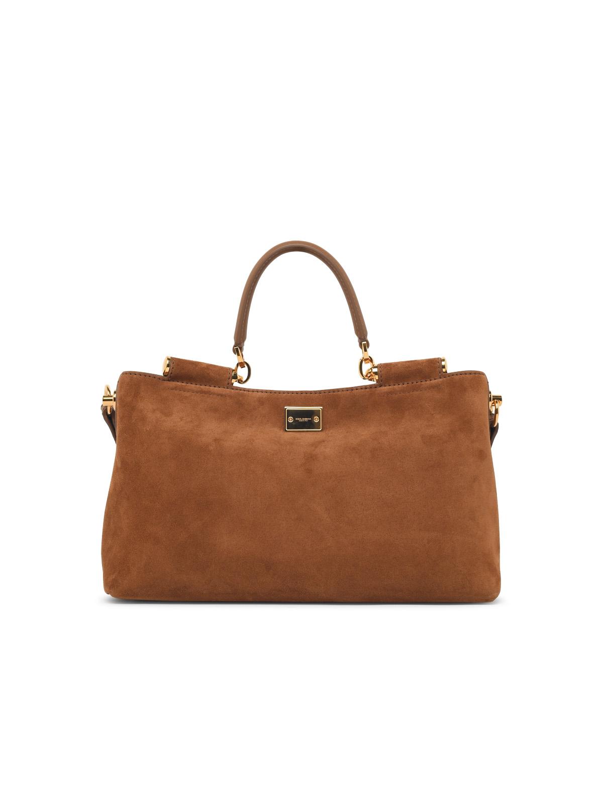 Dolce & Gabbana Medium 'Vittoria' Brown Suede Handbag Women