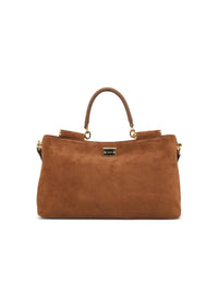Dolce & Gabbana Medium 'Vittoria' Brown Suede Handbag Women