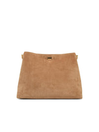 Dolce & Gabbana Large 'Vittoria' Shoulder Bag In Beige Suede Women