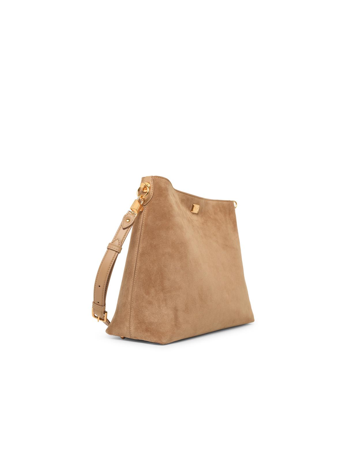 Dolce & Gabbana Large 'Vittoria' Shoulder Bag In Beige Suede Women