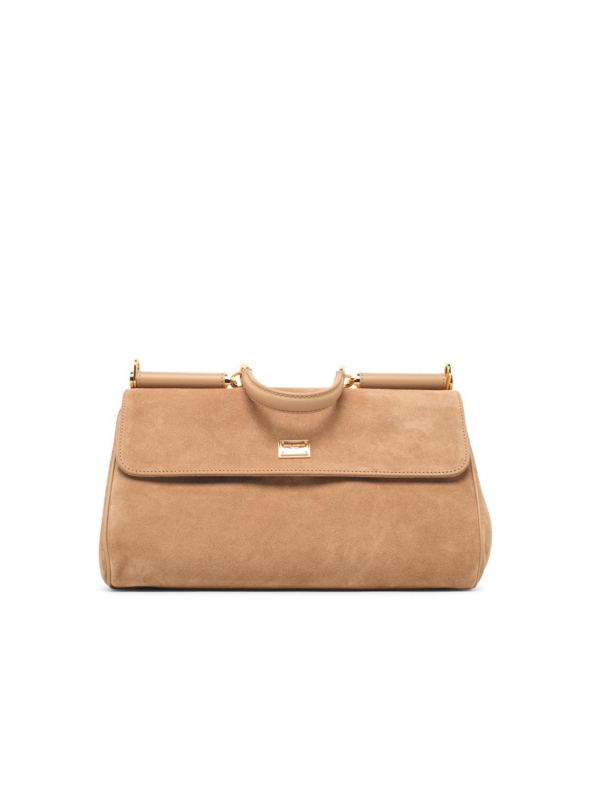 DOLCE & GABBANA Dolce & Gabbana Medium 'My Sicily' Bag In Beige Suede Women
