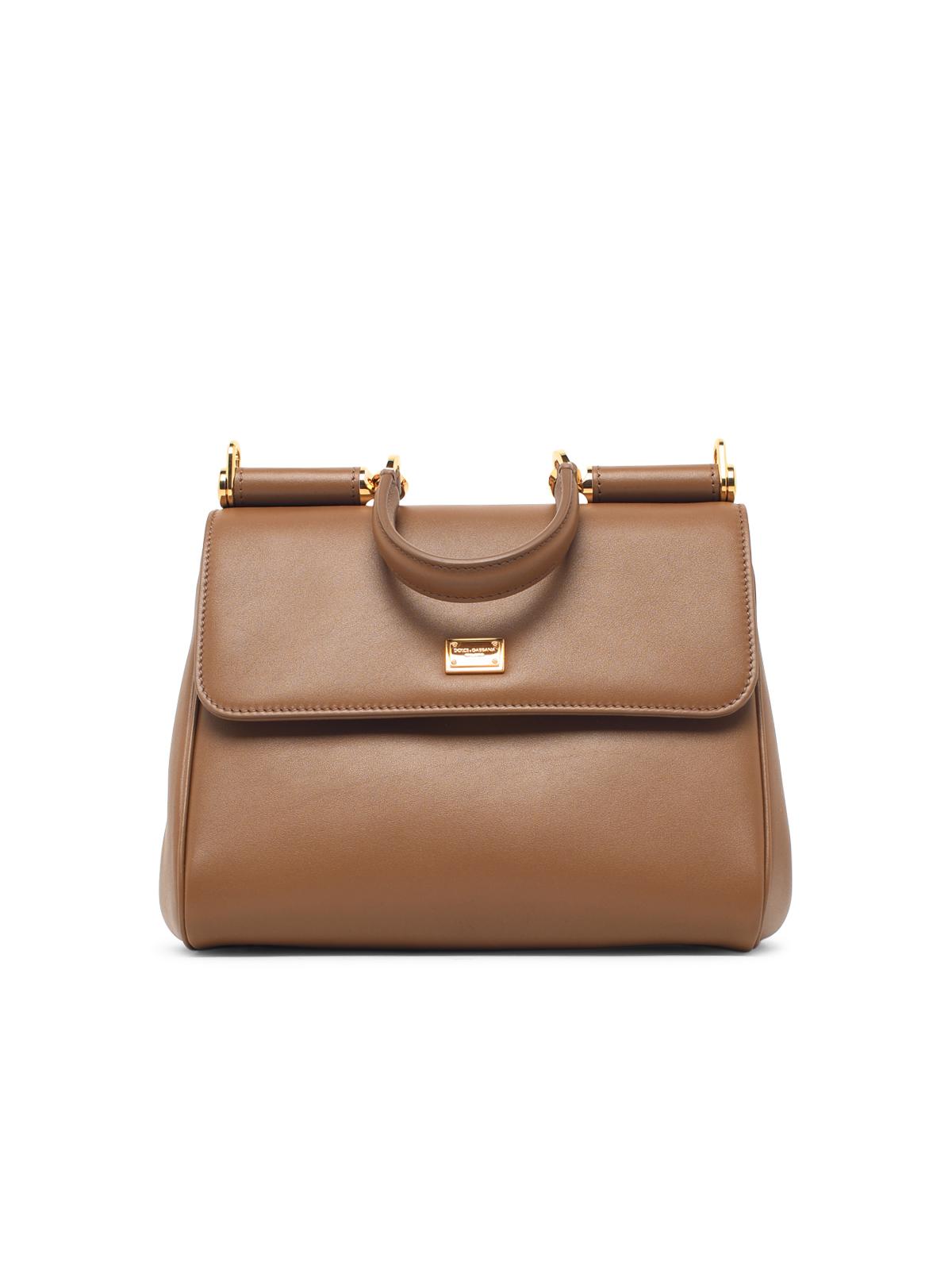 DOLCE & GABBANA Dolce & Gabbana Small 'My Sicily' Brown Leather Bag Women