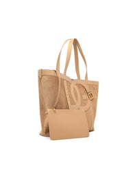 DOLCE & GABBANA Dolce & Gabbana 'Shopping Dg Belt' Beige Suede Bag Women