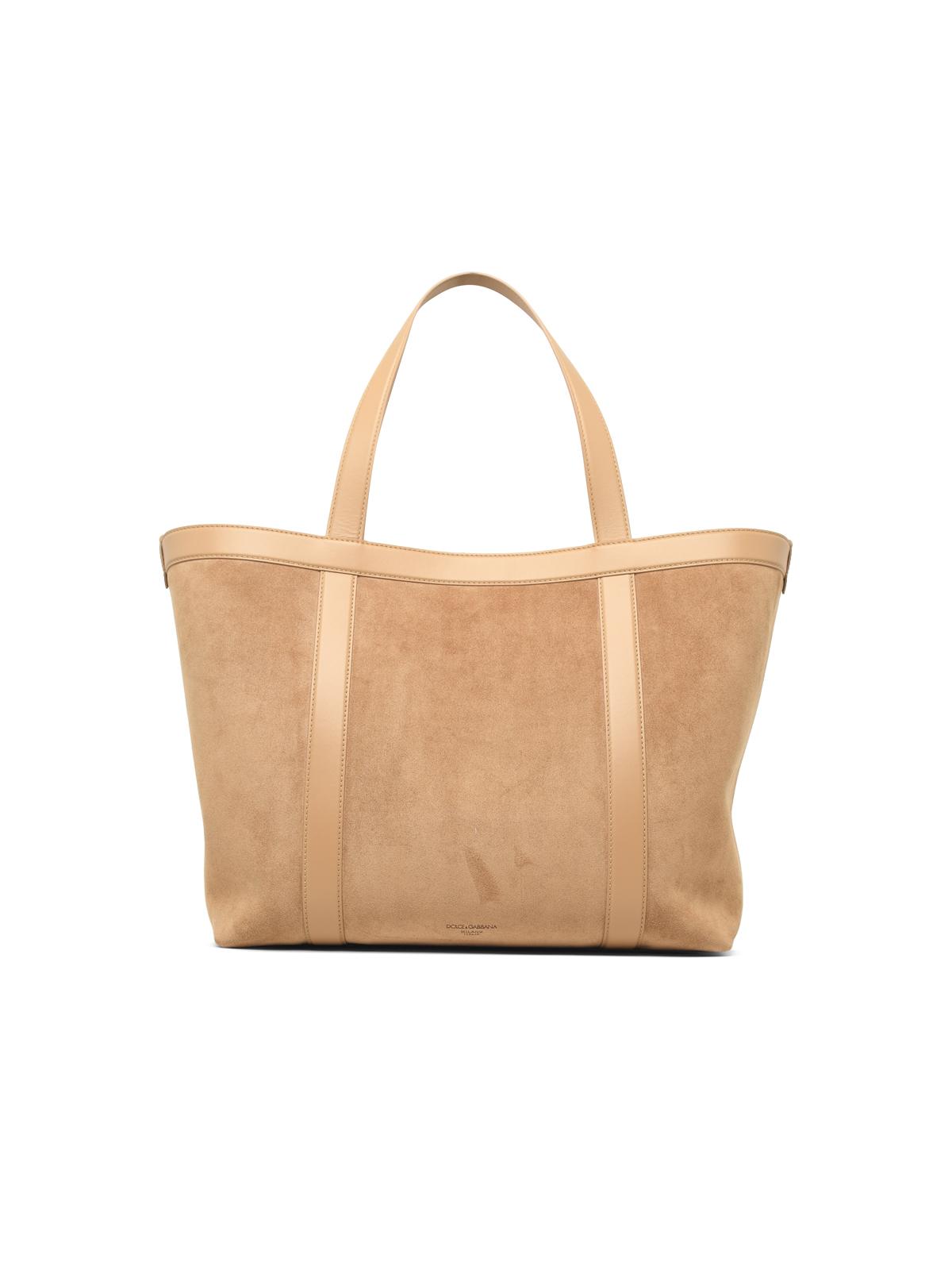 DOLCE & GABBANA Dolce & Gabbana 'Shopping Dg Belt' Beige Suede Bag Women