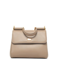 DOLCE & GABBANA Dolce & Gabbana 'My Sicily' Small Beige Leather Bag Women