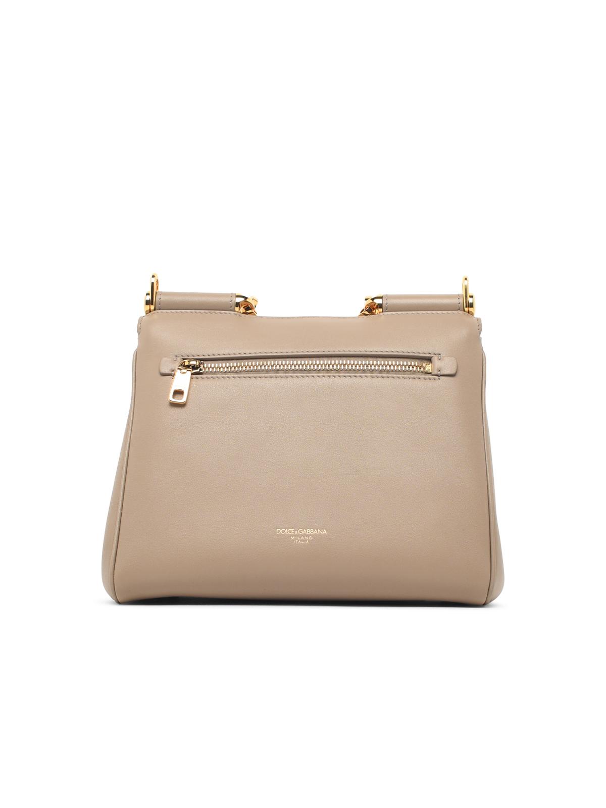 DOLCE & GABBANA Dolce & Gabbana 'My Sicily' Small Beige Leather Bag Women