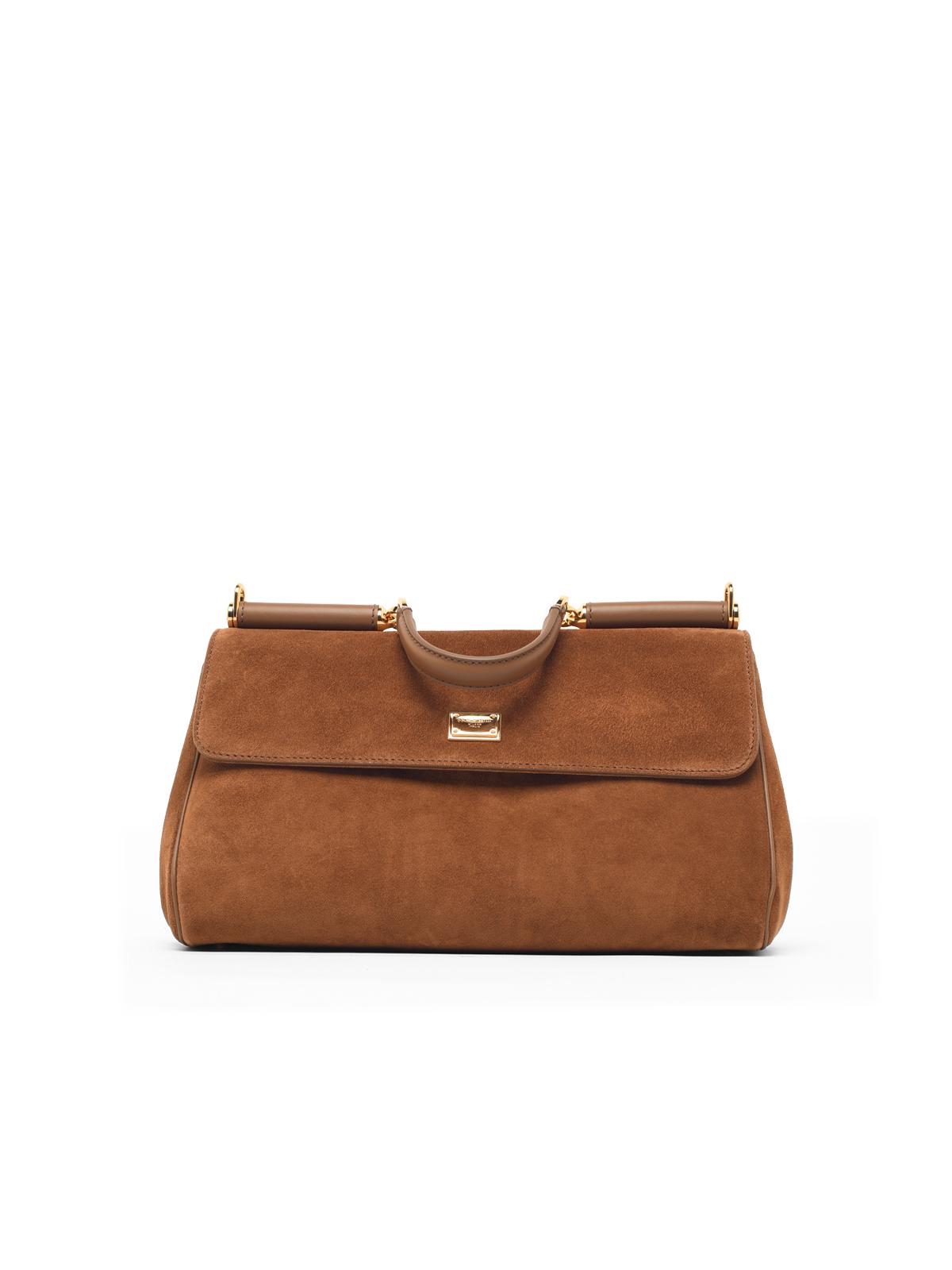 DOLCE & GABBANA Dolce & Gabbana Medium 'My Sicily' Brown Suede Bag Women