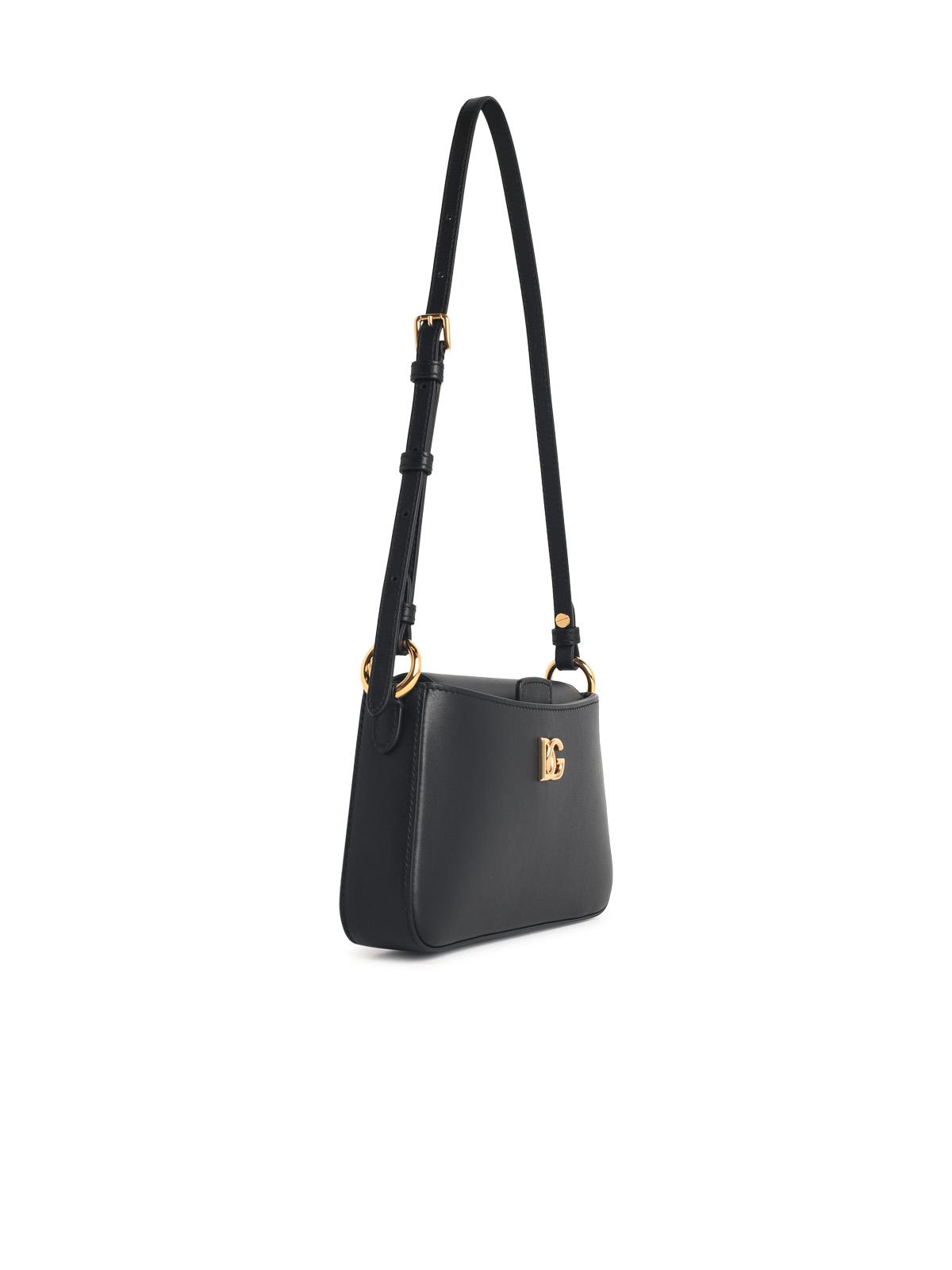 Dolce & Gabbana Black Calf Leather Phone Bag Women