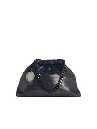 Stella Mccartney 'Falabella' Mini Bag With Dark Navy 'Shaggy Deer' Drawstring Women