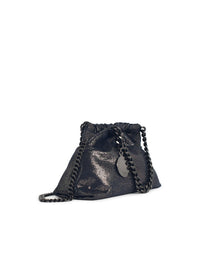 Stella Mccartney 'Falabella' Mini Bag With Dark Navy 'Shaggy Deer' Drawstring Women