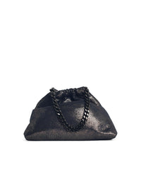 Stella Mccartney 'Falabella' Mini Bag With Dark Navy 'Shaggy Deer' Drawstring Women