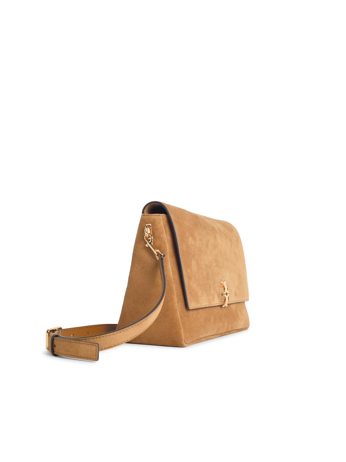 TORY BURCH Tory Burch Toffee 'Charlie' Medium Suede Shoulder Bag Women