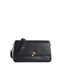 TORY BURCH Tory Burch Small 'Charlie' Black Suede Shoulder Bag Women