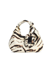 Ganni Zebra Eco Leather Mini Hobo Bag Women