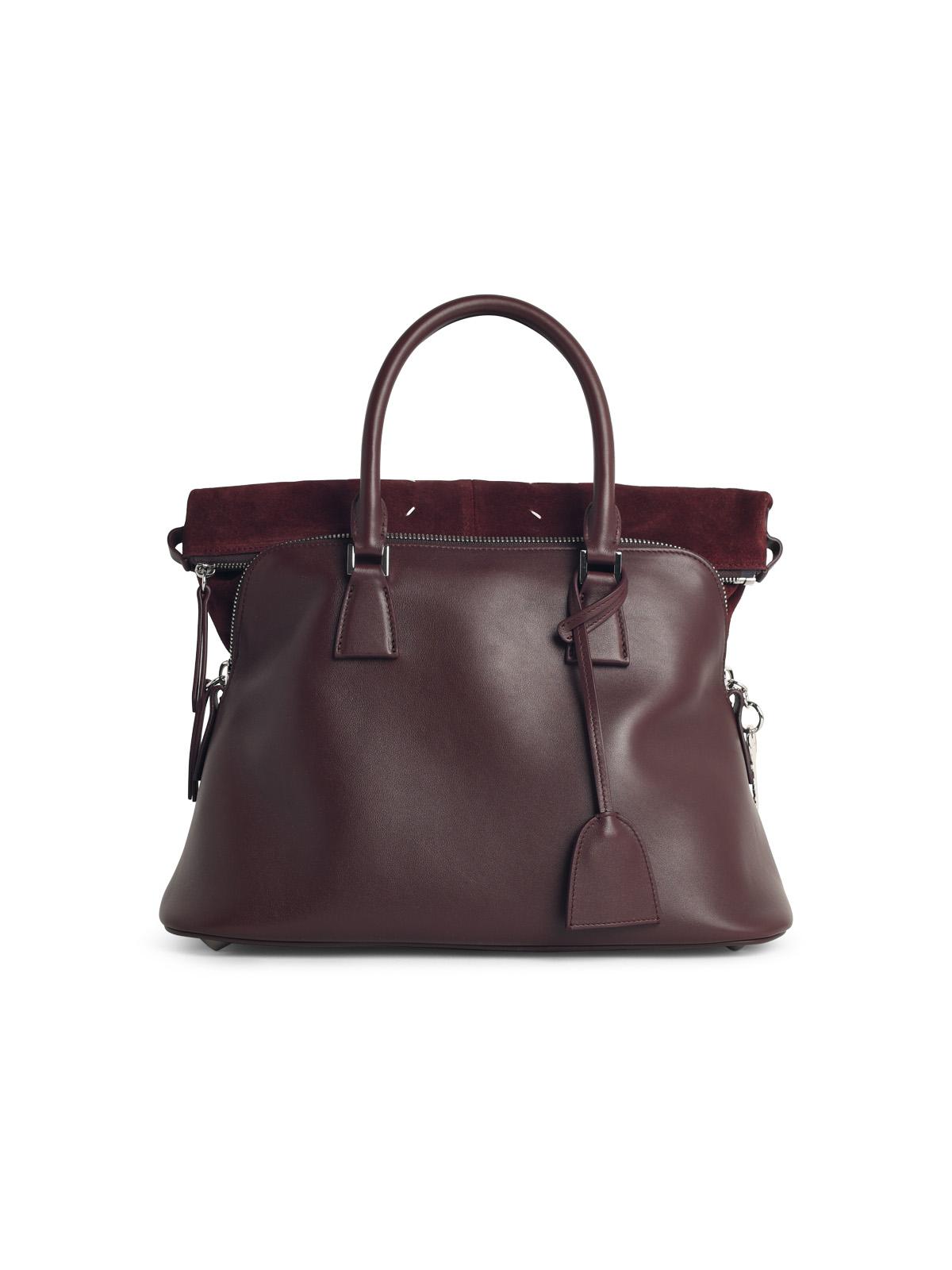 MAISON MARGIELA Maison Margiela Medium '5Ac Soft' Burgundy Leather Bag Women