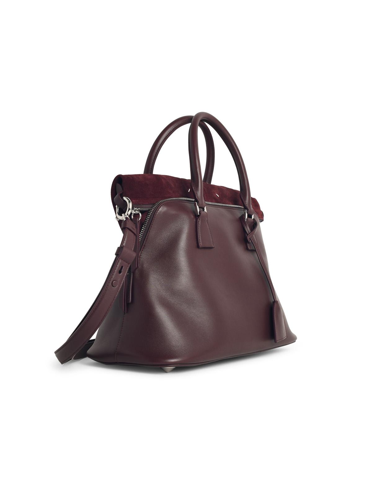 MAISON MARGIELA Maison Margiela Medium '5Ac Soft' Burgundy Leather Bag Women