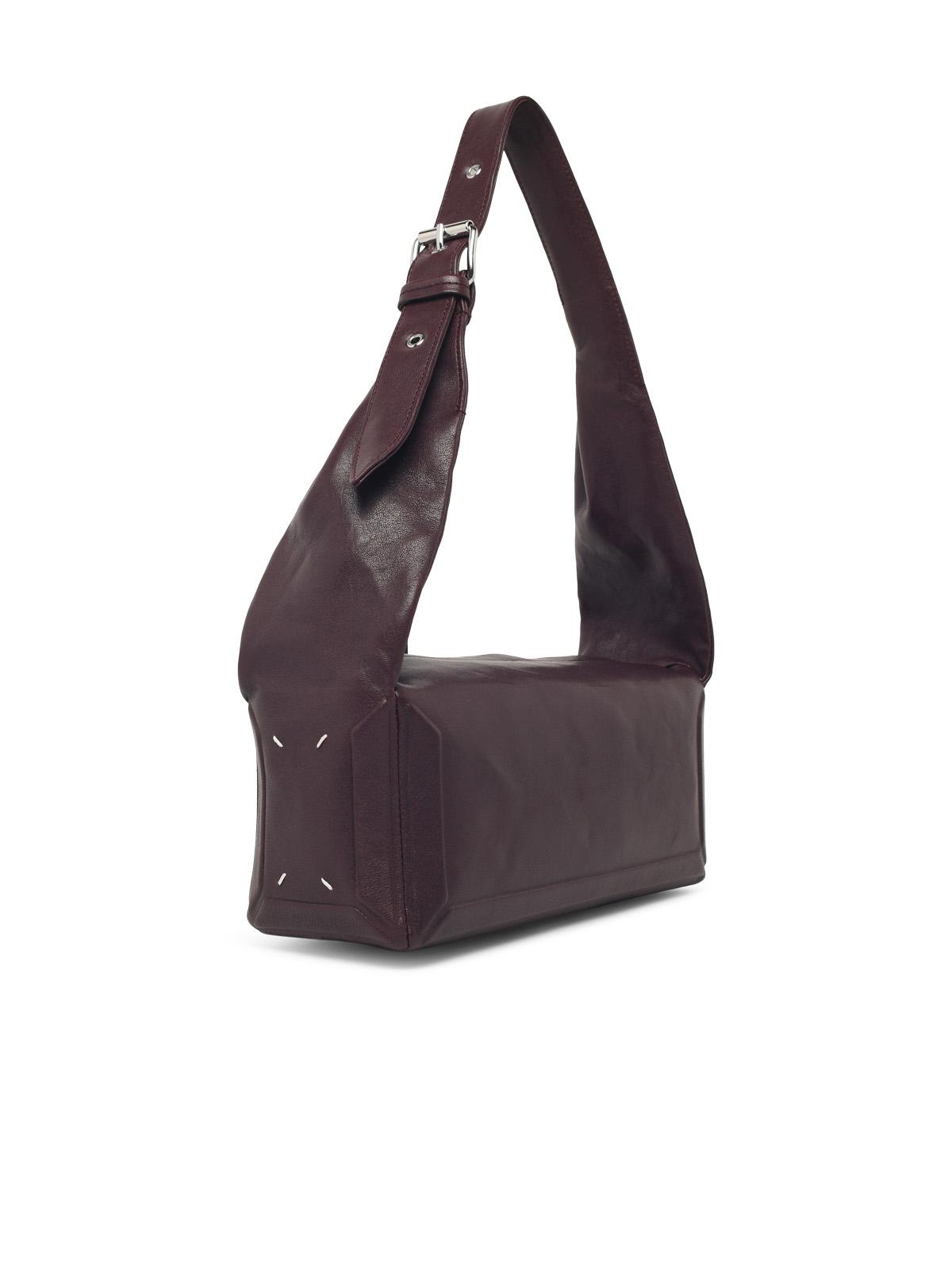 MAISON MARGIELA Maison Margiela Medium 'Box Eas West' Burgundy Leather Bag Women
