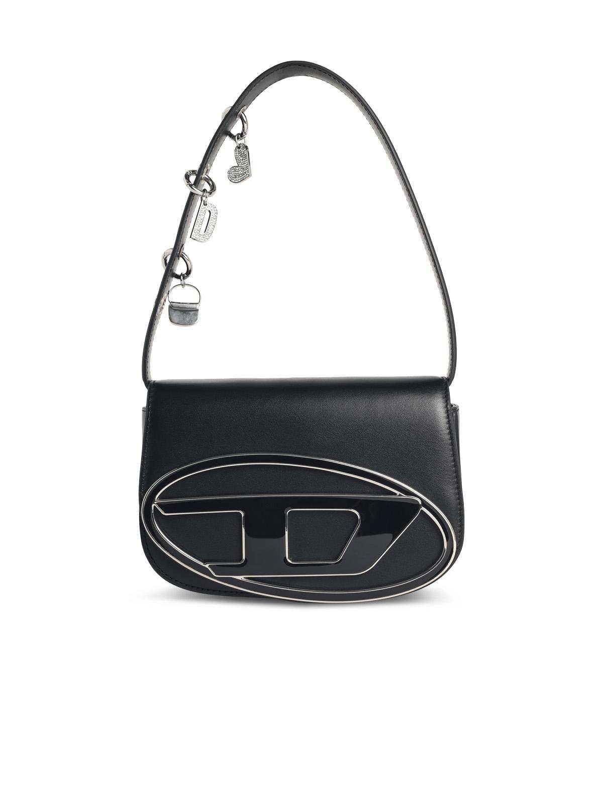DIESEL Diesel '1Dr' Black Leather Shoulder Bag Women
