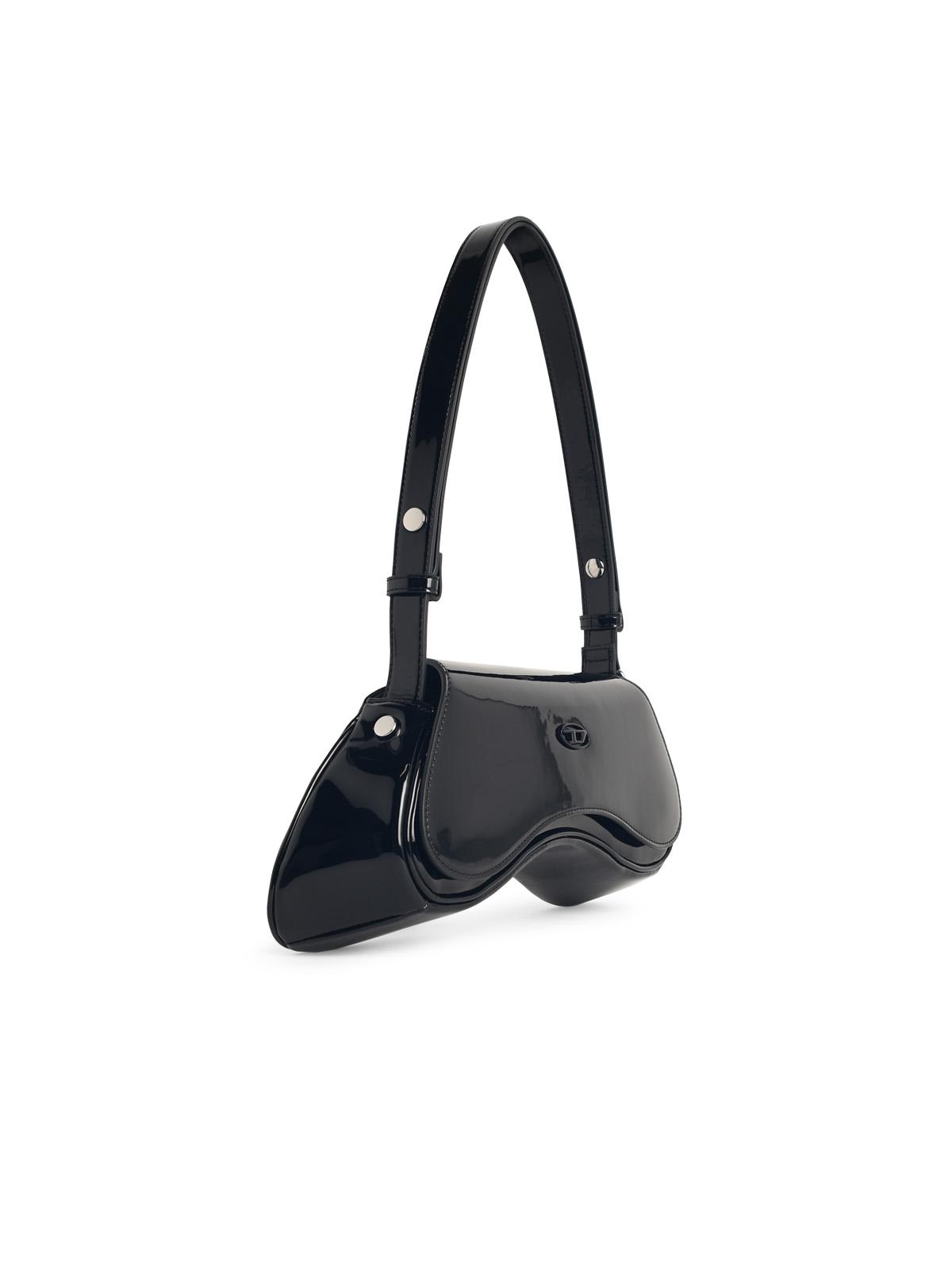 Diesel 'Play' Crossbody Bag In Glossy Black Polyurethane Women