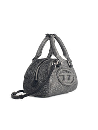Diesel 'Dr Dome Bowling' Black Glitter Fabric Bag Women