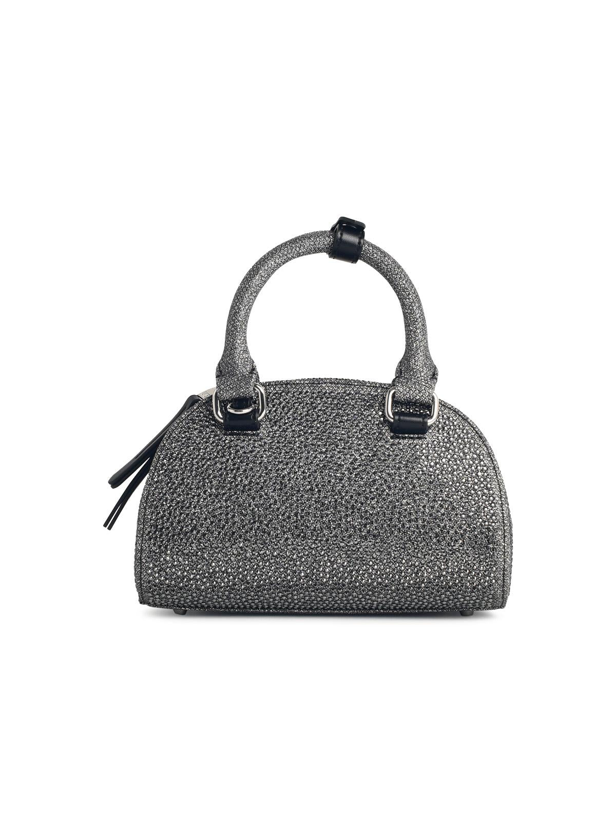 Diesel 'Dr Dome Bowling' Black Glitter Fabric Bag Women