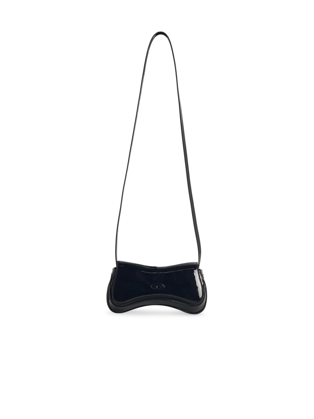 DIESEL Diesel 'Play Xs' Crossbody Bag In Glossy Black Polyurethane Women