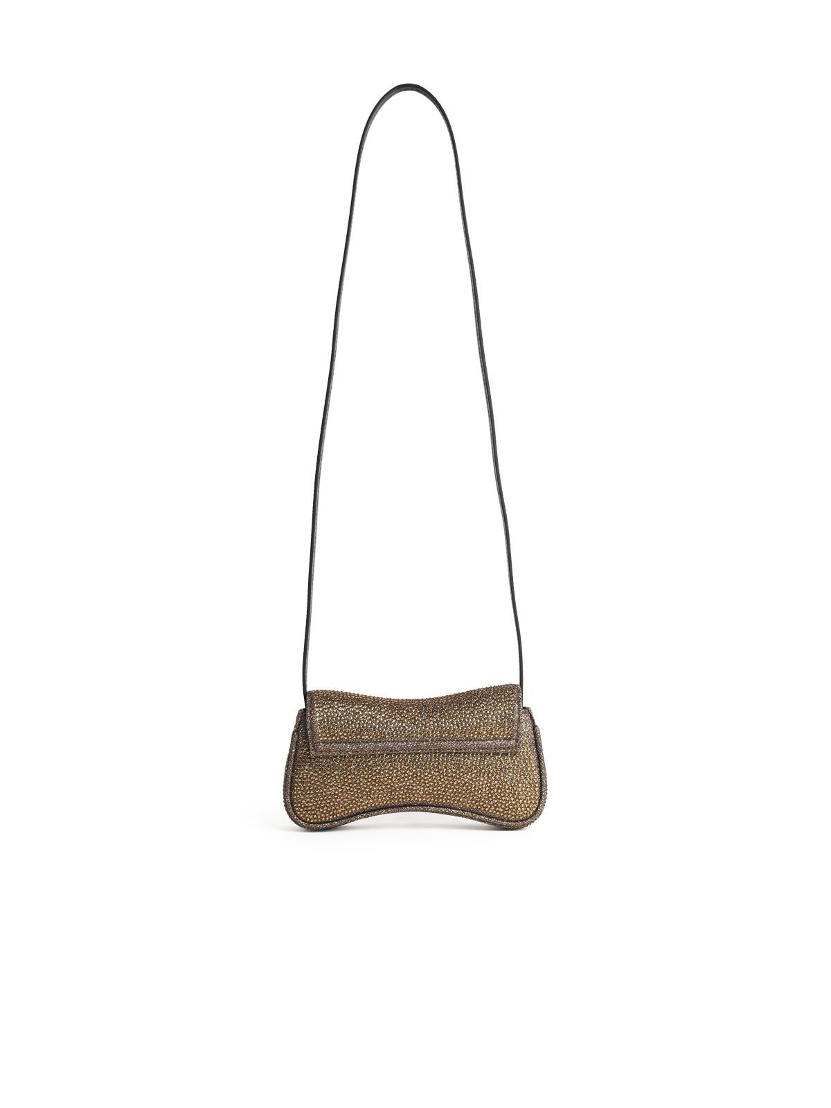 DIESEL Diesel 'Play' Small Crossbody Bag In Gold Polyester Blend Women