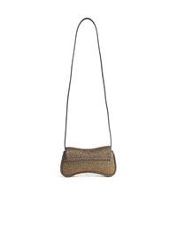 DIESEL Diesel 'Play' Small Crossbody Bag In Gold Polyester Blend Women