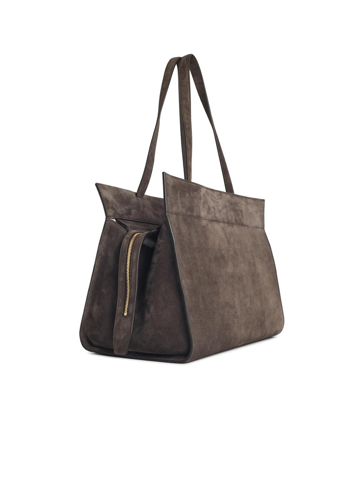 KHAITE Khaite 'Crosby' Suede Cocoa Bag Women