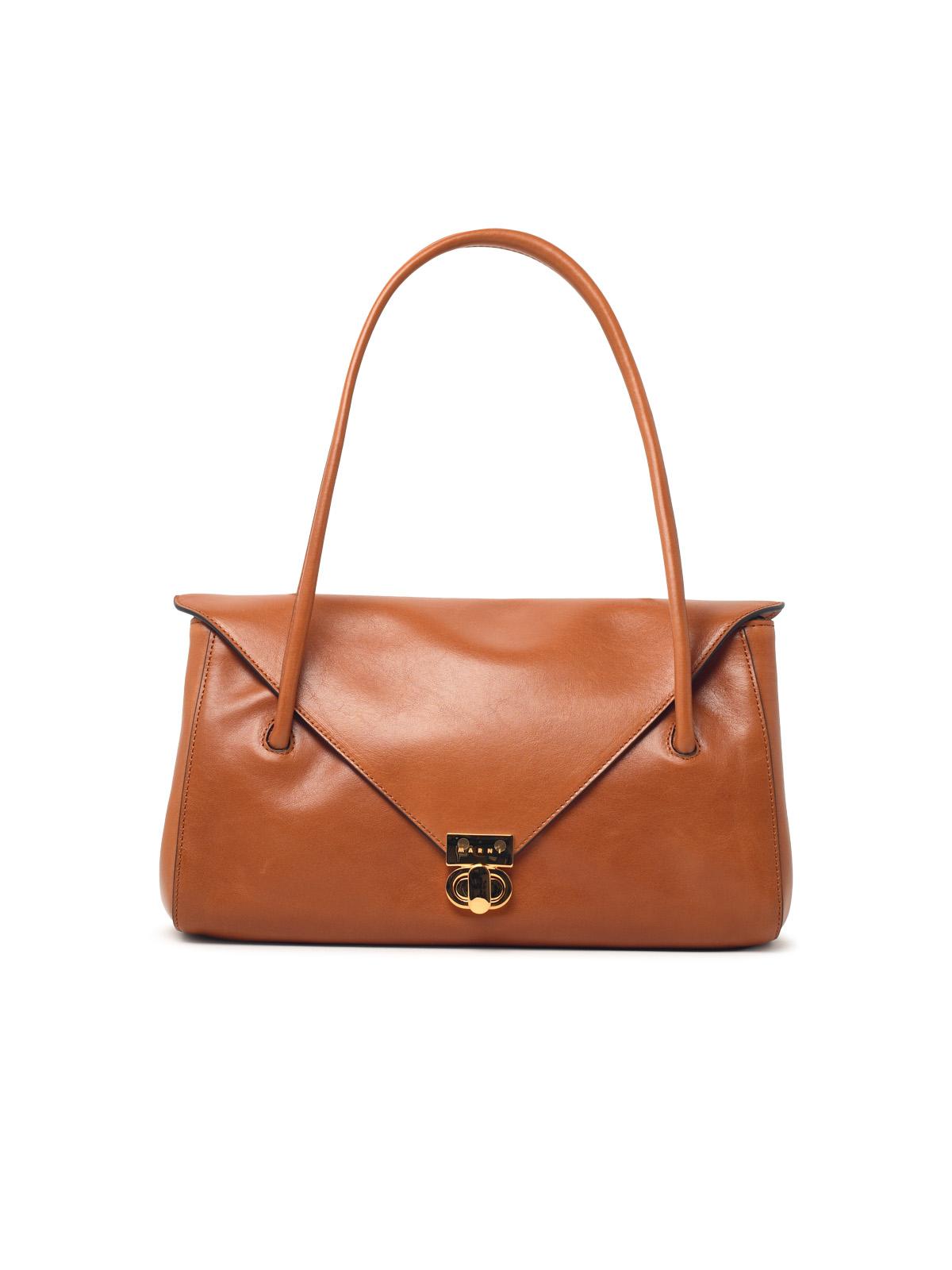 MARNI Marni 'E/W' Brown Leather Shoulder Bag Women