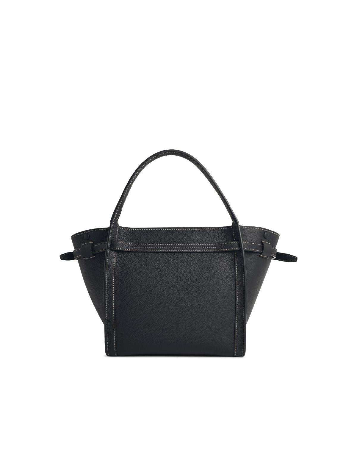 Tod's 'T Signature' Small Black Leather Shopping Bag Women