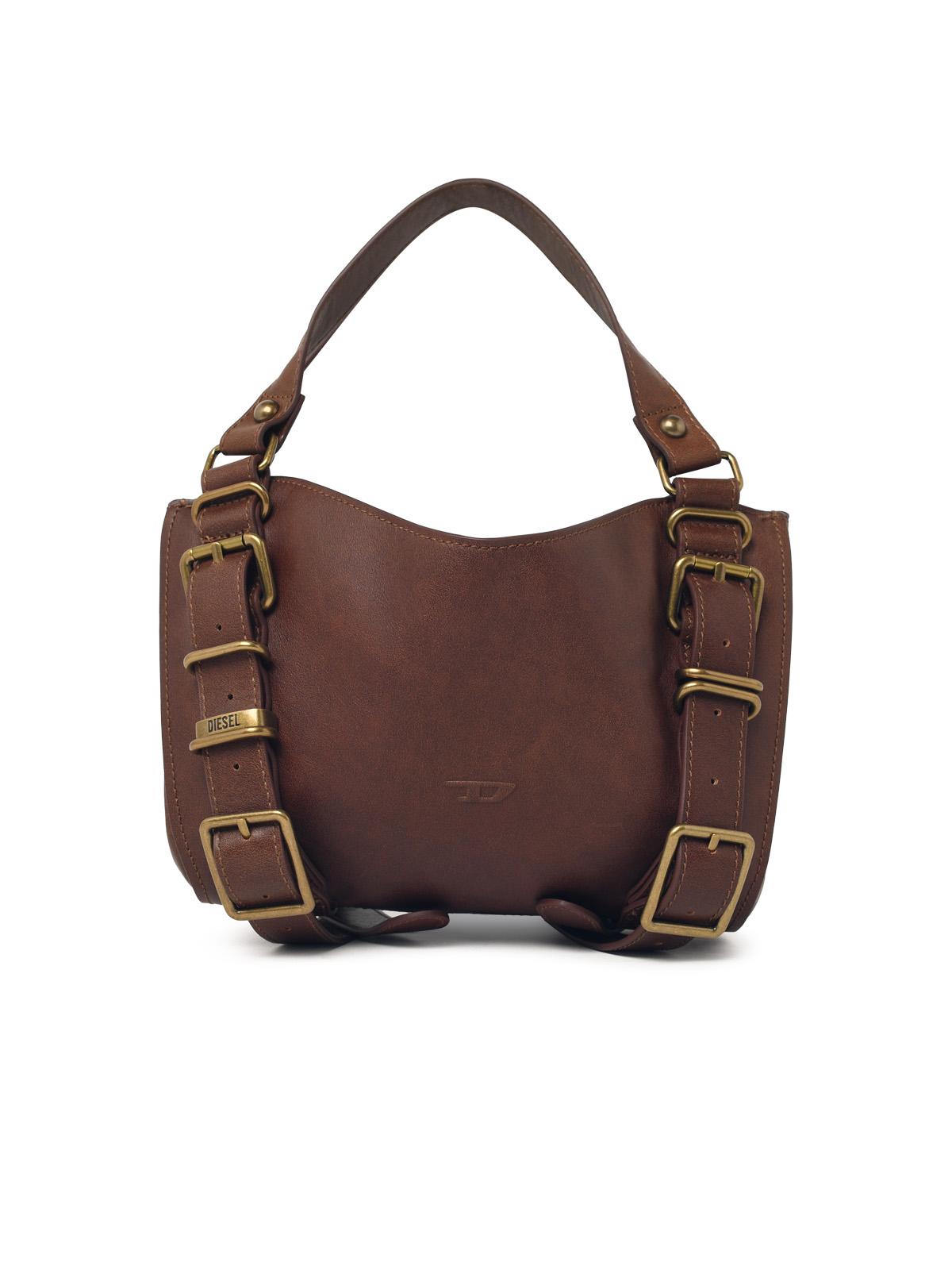 Diesel Small 'D-One' Bag In Brown Treated Leather Women