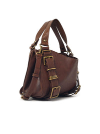 Diesel Small 'D-One' Bag In Brown Treated Leather Women