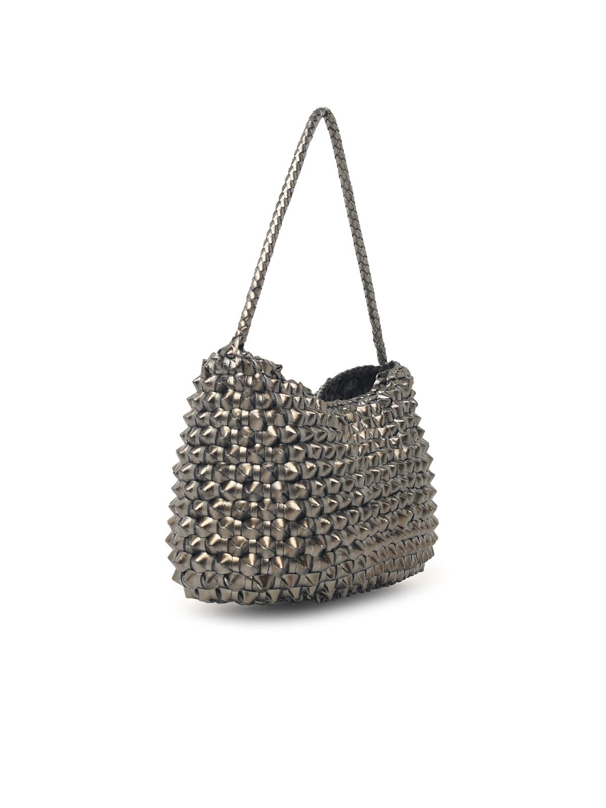 DRAGON DIFFUSION Dragon Diffusion 'Basil Cactus' 'Covert Foil' Silver Leather Bag Women
