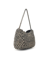 DRAGON DIFFUSION Dragon Diffusion 'Basil Cactus' 'Covert Foil' Silver Leather Bag Women