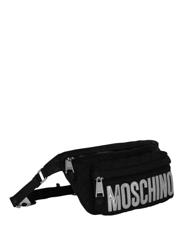 Moschino Womens Quilted Logo Belt Bag