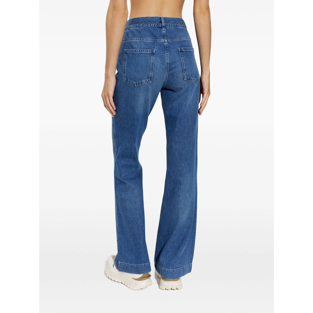 Moncler Blue Denim - Wide-Leg Jeans Women