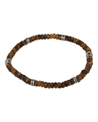 Ferragamo Mens Small Tiger Eye Beadstone Bracelet